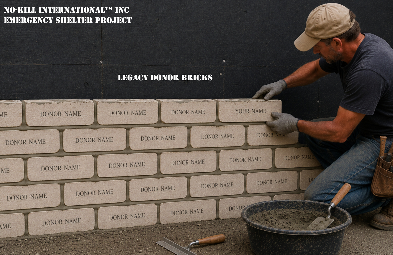 No-Kill International™ Inc Emergency Shelter Project Legacy Donor Bricks